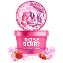 Masque à l&#39;argile rose pour points noirs purifiant à l&#39;eau de rose et aux baies OEM